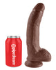 Load image into Gallery viewer, King Cock 9 Inch Dildo With Balls Brown Realistic Veiny Design
