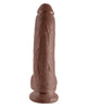 Load image into Gallery viewer, King Cock 9 Inch Dildo With Balls Brown Realistic Veiny Design
