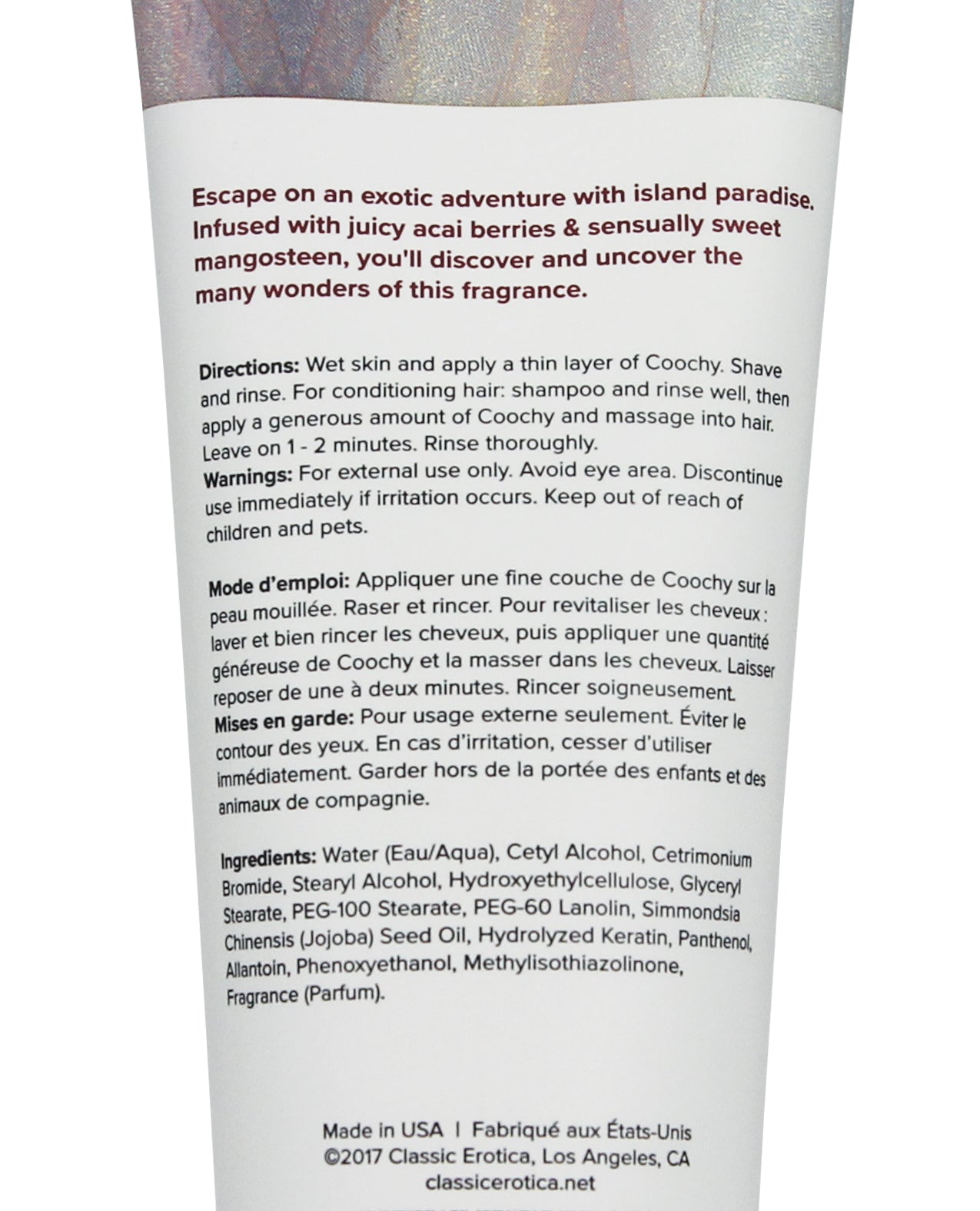 COOCHY Crema de Afeitar - 3.4 oz Paraíso Isleño