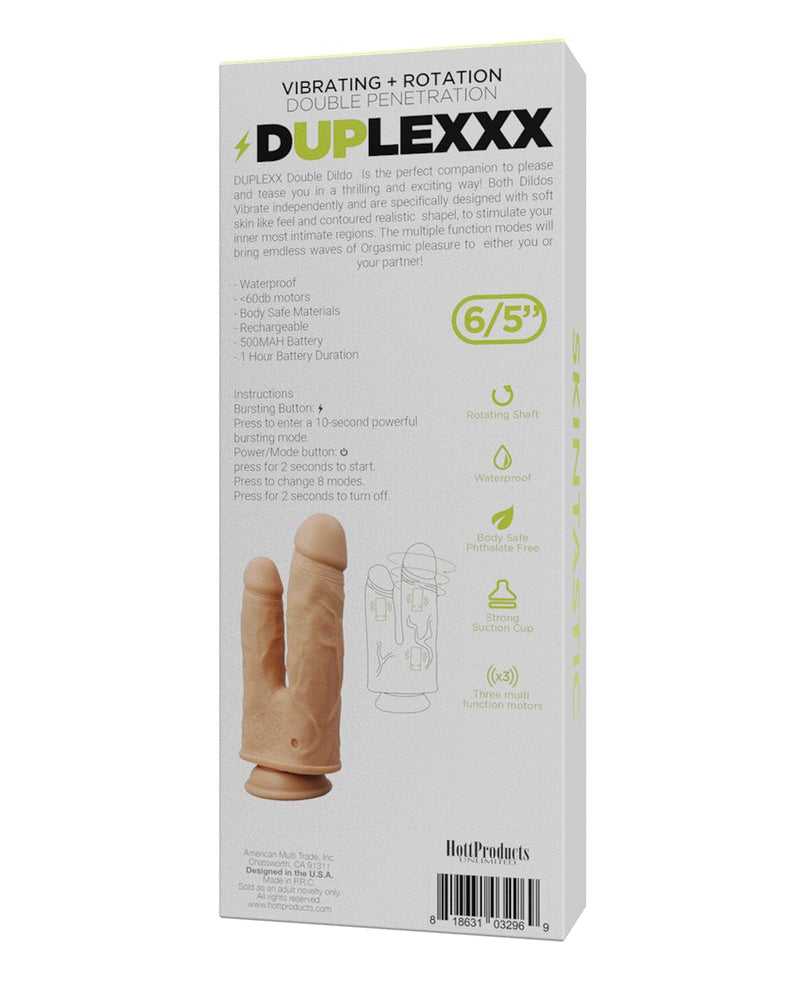 Afbeelding laden in Galerijviewer, Skinsations Duplexx Vibrating Rotating Double Dildo Flesh

