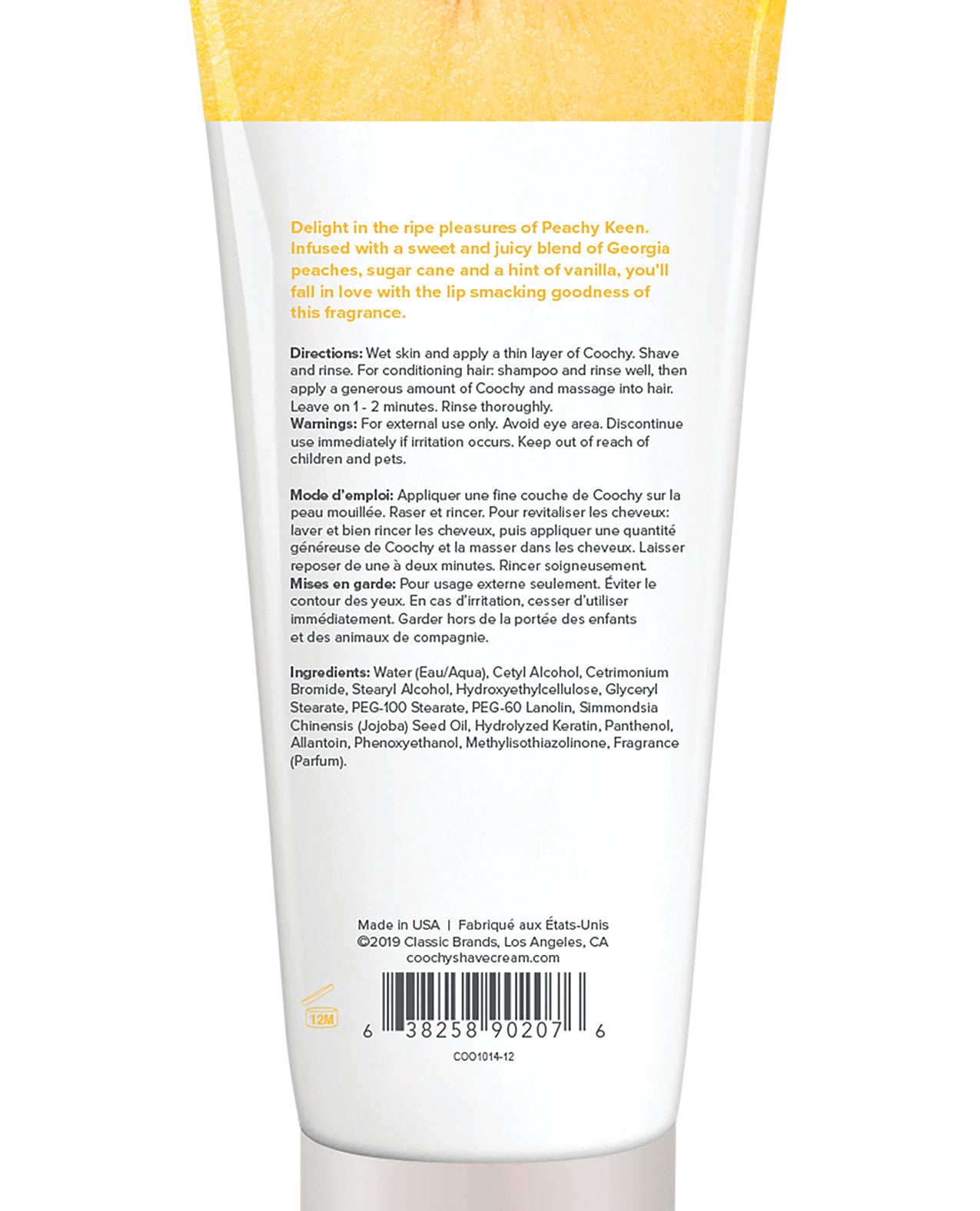 COOCHY Cremă de ras - 12.5 oz Peachy Keen