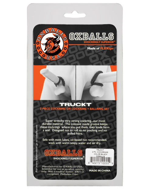Oxballs TruckT Cock- und Hodenring - Schwarz Packung mit 2