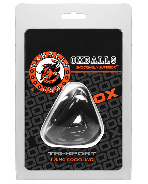 Anillo para pene Oxballs Atomic Jock Tri Sport 3 anillos - Negro