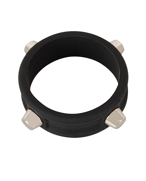 Rebel Cock Ring w/Studs - Black