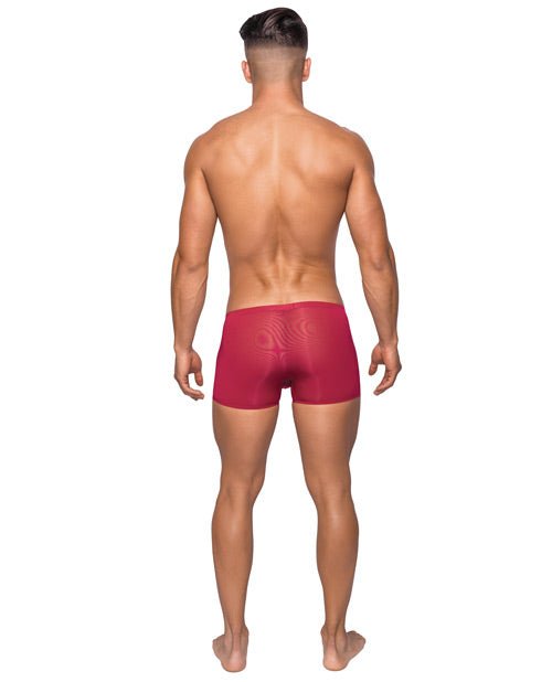 Load image into Gallery viewer, Seamless Sleek Short w/Sheer Pouch Red LG
