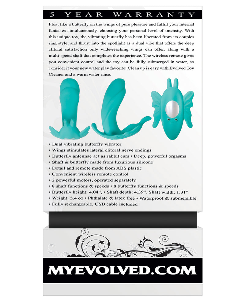 Load image into Gallery viewer, Evolved The Butterfly Effect Rechargeable Dual Stim - Teal
