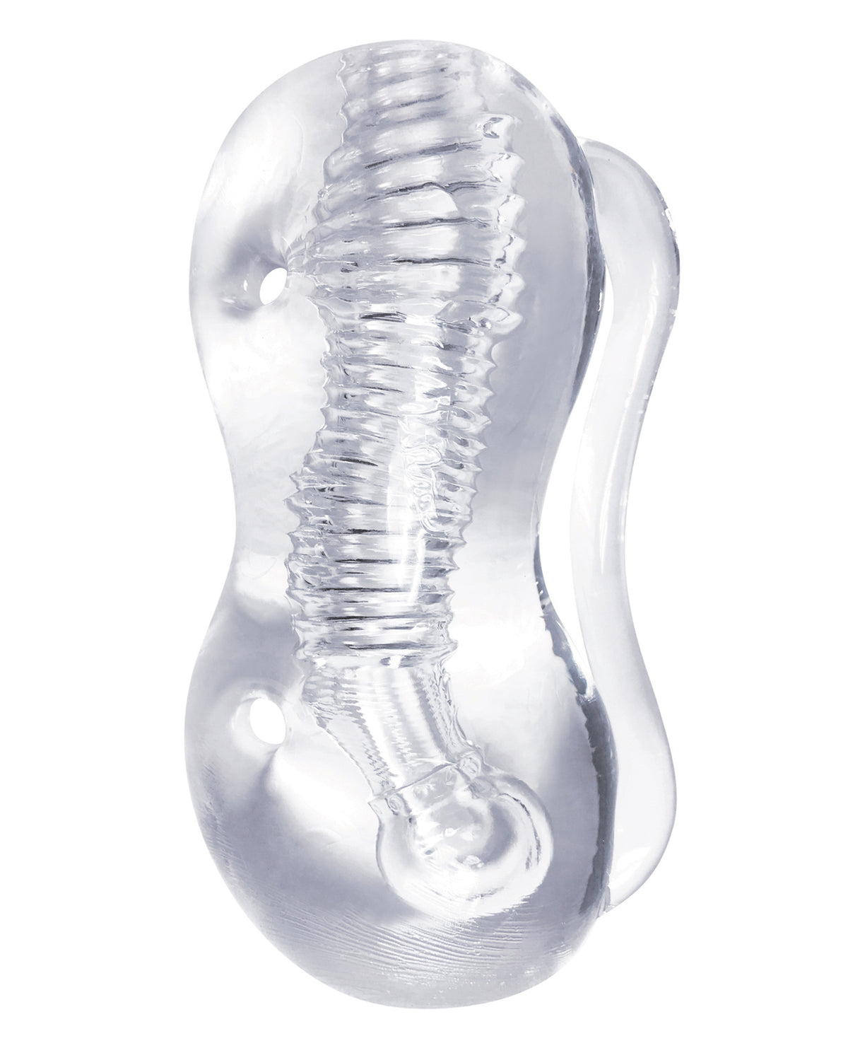 The 9's Clear Stroke Twister Masturbator With Handle And Grips