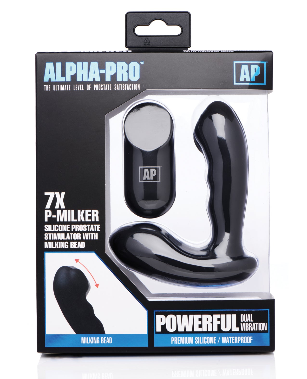Alpha Pro 7x P-Milker Prostata Stimulator med Malkekugle - Sort