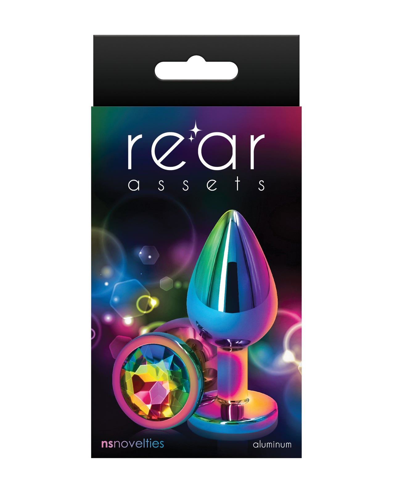 Rear Assets Multicolor Medium Rainbow Anal Toy Aluminum Chrome Plated Lightweight Body Safe With All Lubricants