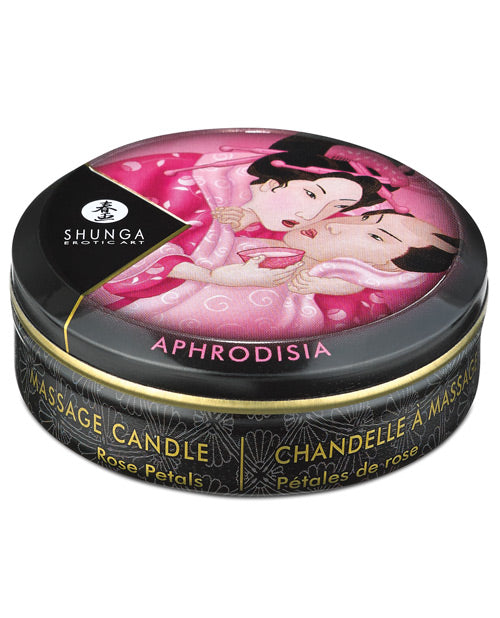 Shunga Aphrodisia Mini Bougie de Massage à la Lumière de Bougie - 1 oz Roses