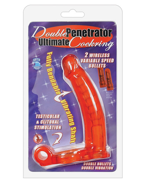 Dobbel Penetrator Ultimativt Penisring - Rød