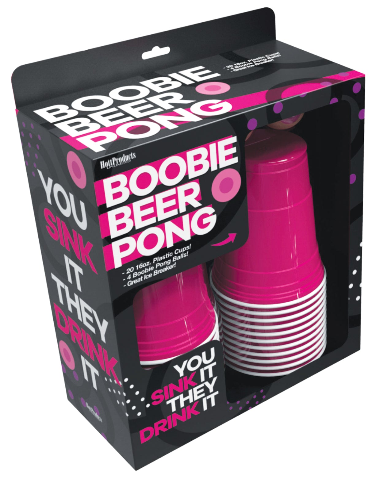 Boobie Beer Pong med muggar och Boobie-bollar
