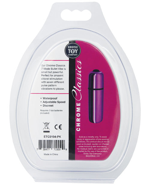 Chrome Classics Bullet Vibrator 7 Modi Roze Waterdicht ABS