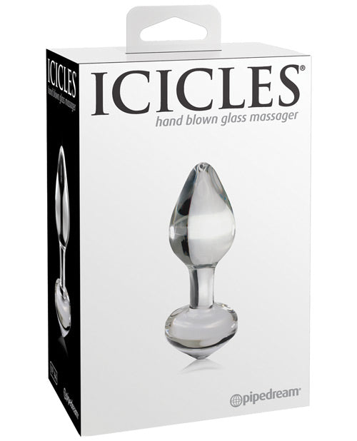 Icicles Nr. 44 Handgefertigter Glas-Butt-Plug - Klar