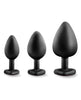 Cargue la imagen en el visor de la galería, Blush Luxe Bling Plugs Training Kit - Black w/Red Gems
