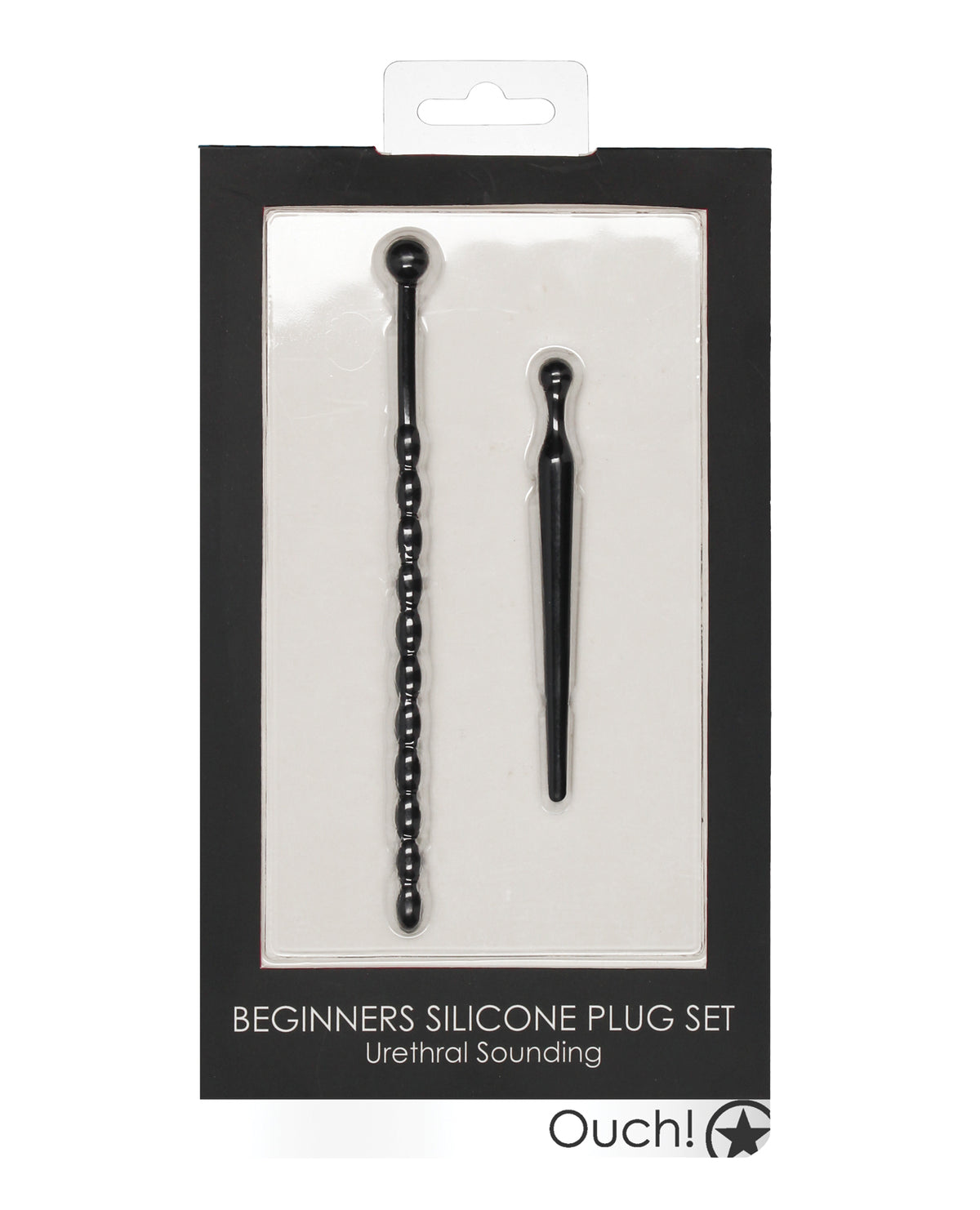 Shots Ouch Urethral Sounding Beginners Silicone Plug Set Black