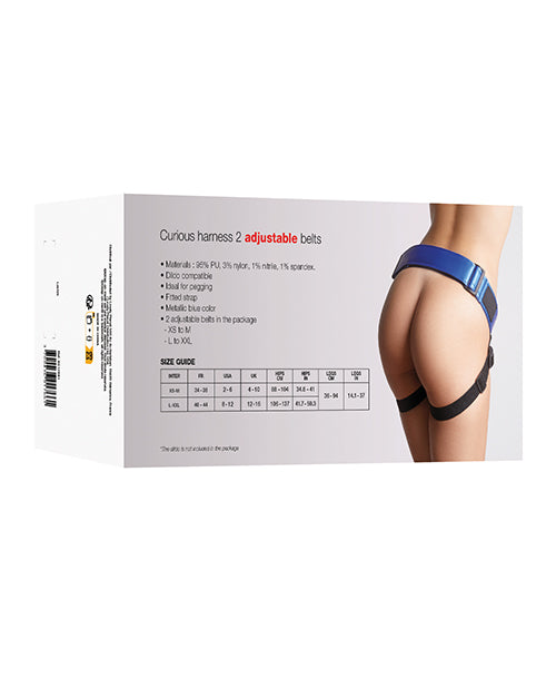Ham curios din piele ecologică Strap On Me - Albastru metalic