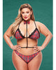 Charger l'image dans la visionneuse de la galerie, Teacher's Pet Baddie Schoolgirl Top w/Bow Tie &amp; Panty Red/Black QN
