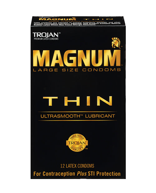 Trojan Magnum Thin Condoms Lubricated Pack of Twelve