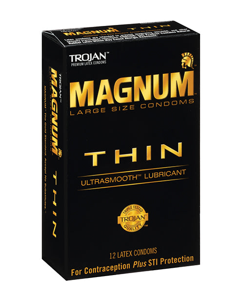 Trojan Magnum Thin Condoms Lubricated Pack of Twelve