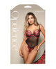 Φόρτωση εικόνας στο πρόγραμμα προβολής Gallery, Opulence Embroidered Underwire Open Crotch Teddy w/Pearl Detail - Red L/XL
