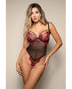Φόρτωση εικόνας στο πρόγραμμα προβολής Gallery, Opulence Embroidered Underwire Open Crotch Teddy w/Pearl Detail - Red L/XL
