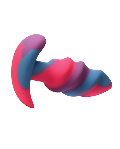 Creature Cocks - Unicorn Swirl Silicone Butt Plug - Small
