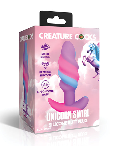 Creature Cocks - Plug Anal en Silicone Tourbillon Licorne - Petit