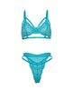 Load image into Gallery viewer, Raya Lace Underwire Bra w/Panty 2 pc Set - Beach Blue L/XL
