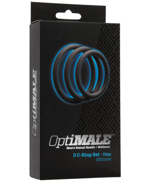 OptiMale C Ring Kit Thin Silicone Three Ring Set Slate