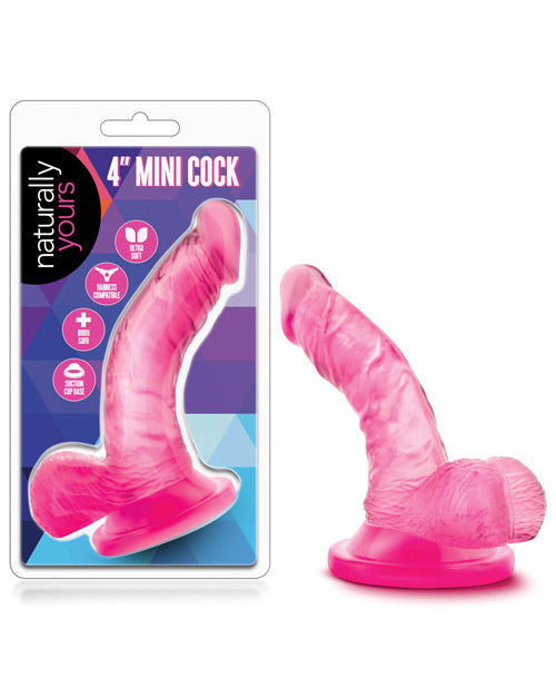 Blush Naturally Yours 4 Inch Mini Cock Pink Real Feel Suction Base