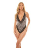 Bild in den Galerie-Viewer laden, Jolene Satin Teddy w/Plunging Neckline Leopard/Black L/XL
