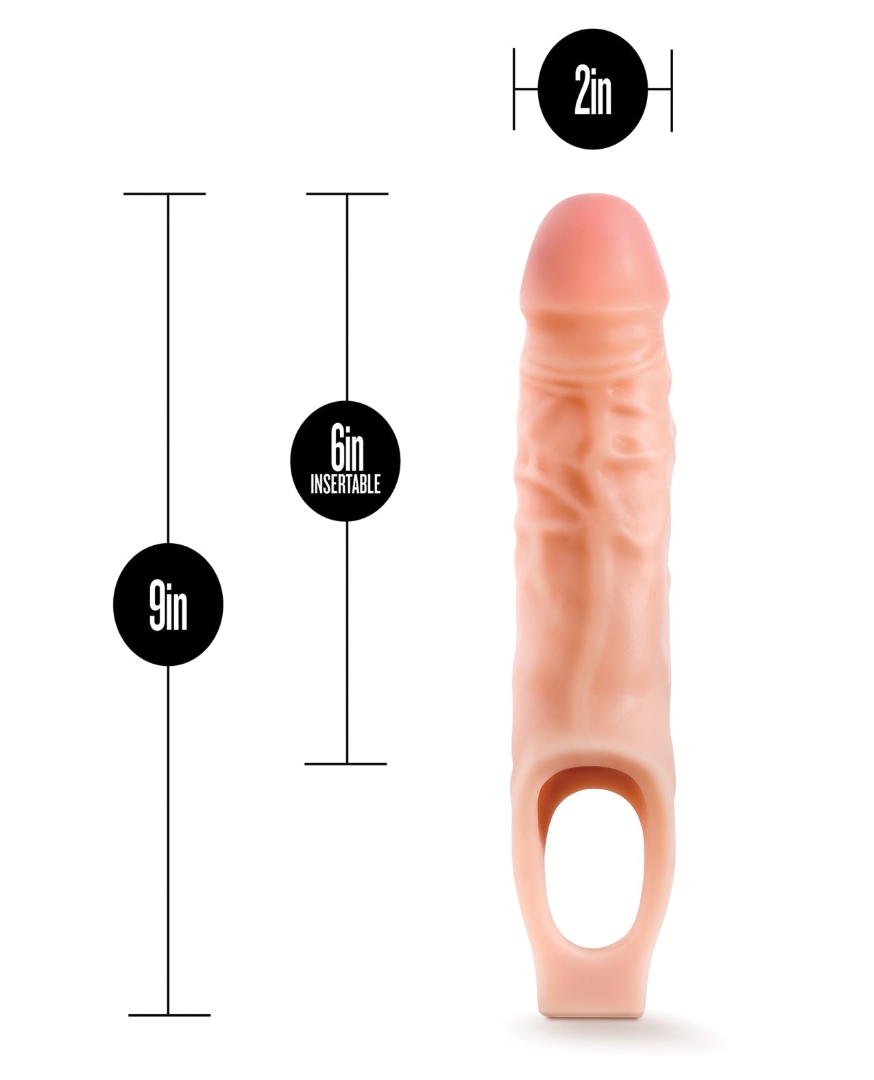 Blush Performance 9 Inch Cock Sheath Penis Extender Flesh