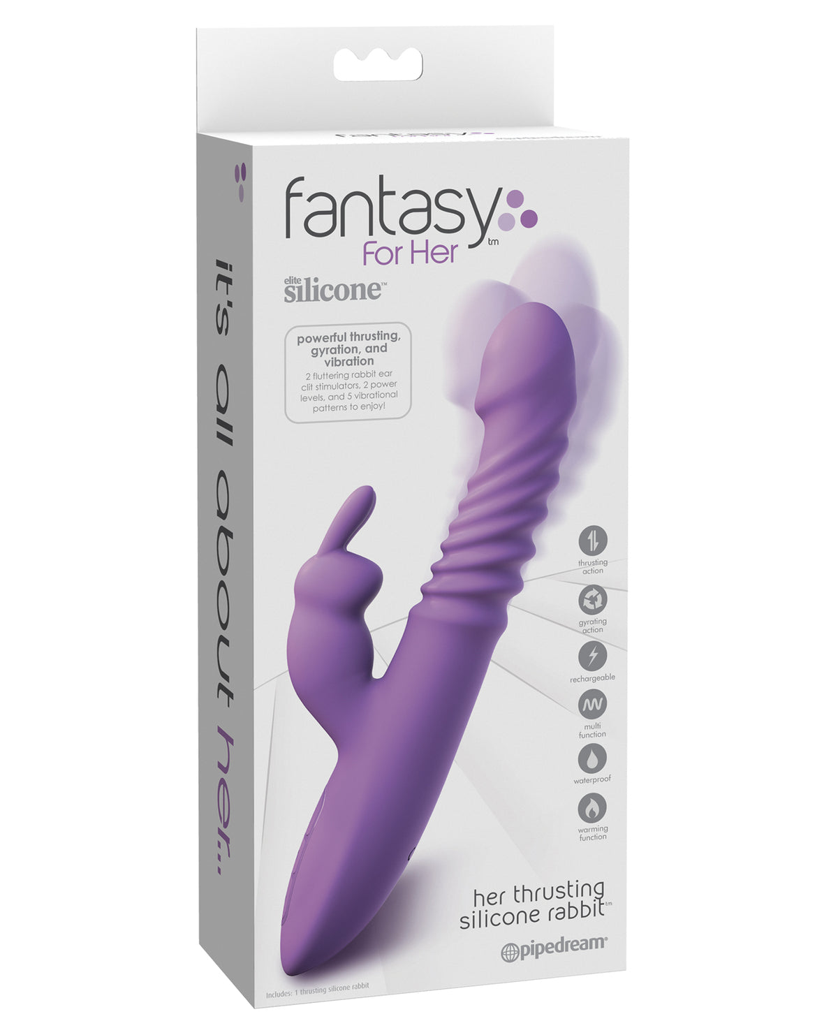 Fantasy For Her Ultimate Thrusting Silicone Rabbit Purple