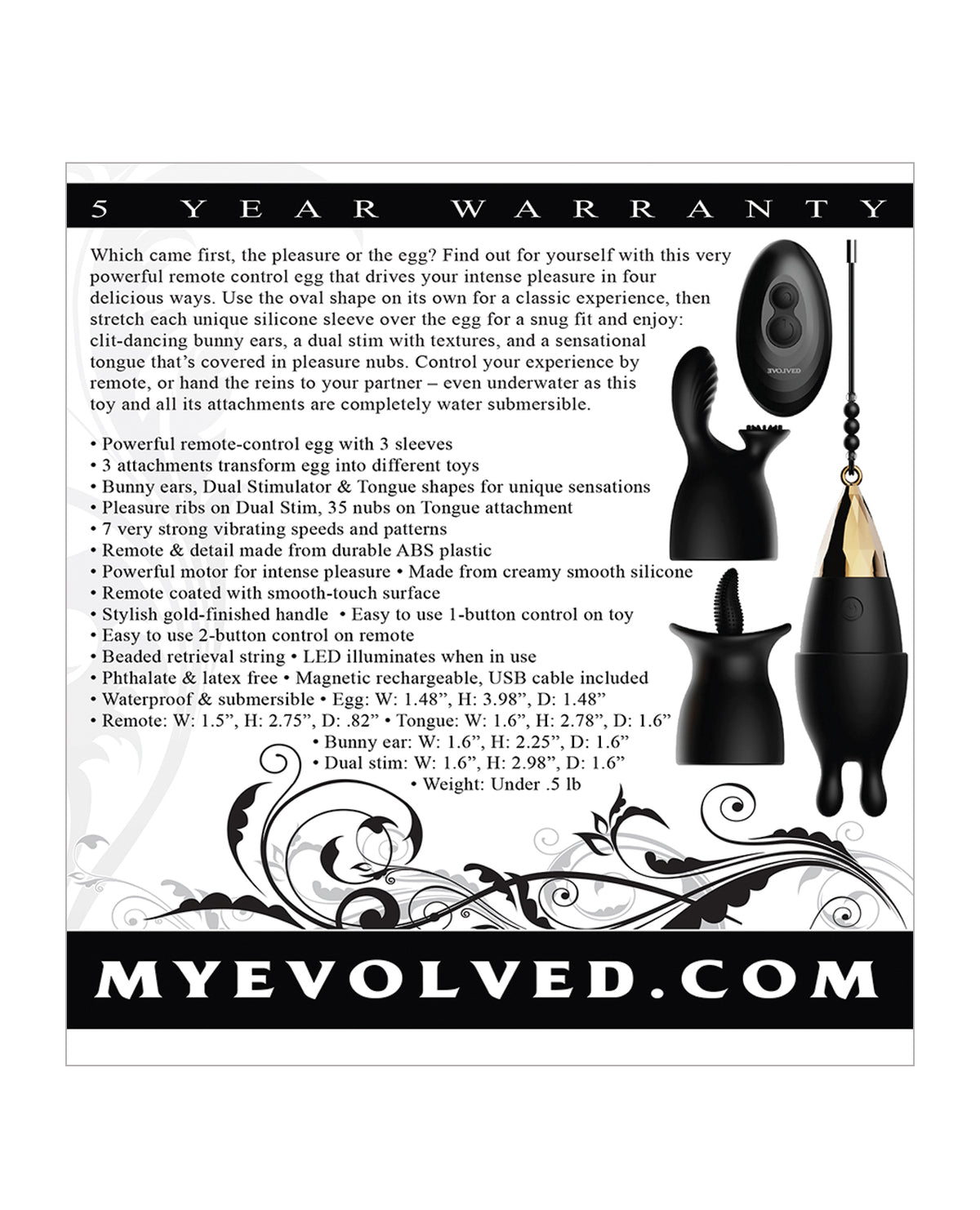 Evolved Egg Citement Bala Recarregável - Preto/Dourado