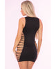 Load image into Gallery viewer, Pink Lipstick Rule Breaker Open Side Dress Black O/S
