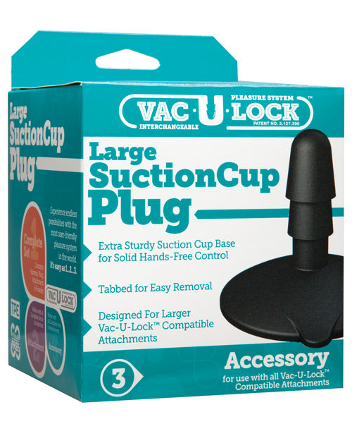 Vac U Lock Large Suction Cup Plug Black For Largest Vac U Lock Attachments Durable Base