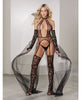 Ladda bilden i Galleri Viewer, Private Dancer Gartered Teddy w/Thigh High Stockings &amp; Detachable Train Black LG
