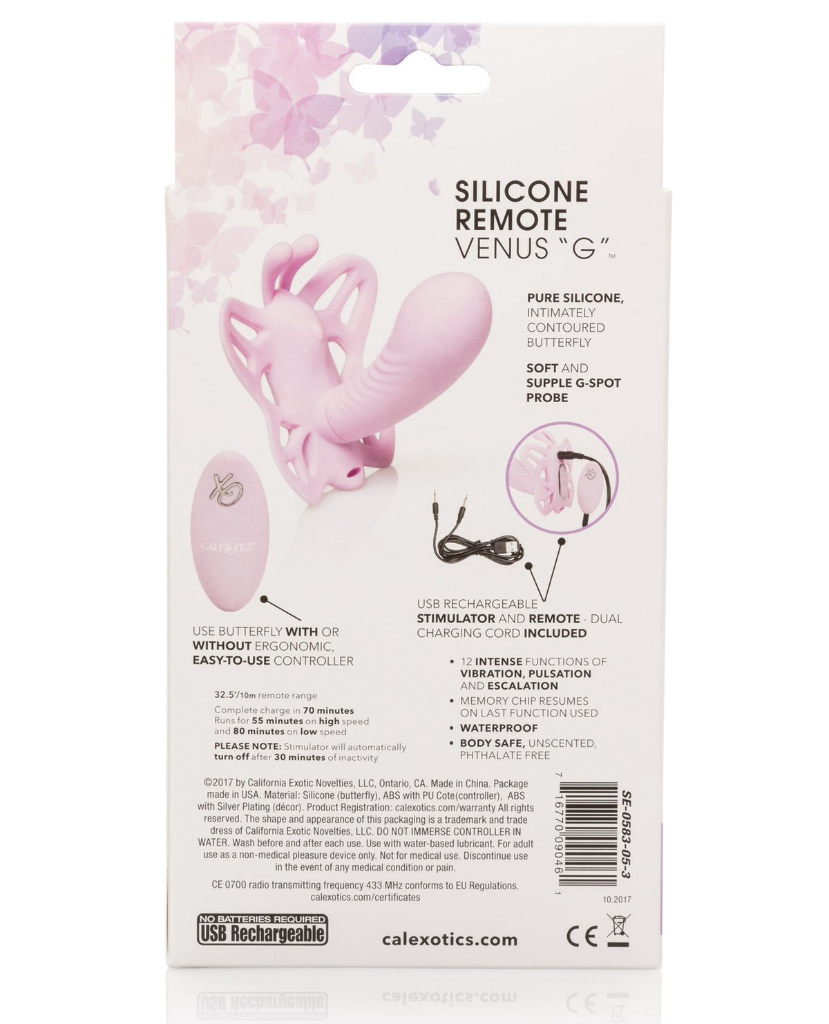 Venus Butterfly Siliconen Afstandsbediening Venus G - Roze