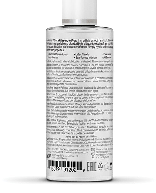 Lubricante Híbrido Simple Wicked Sensual Care - 2.3 oz