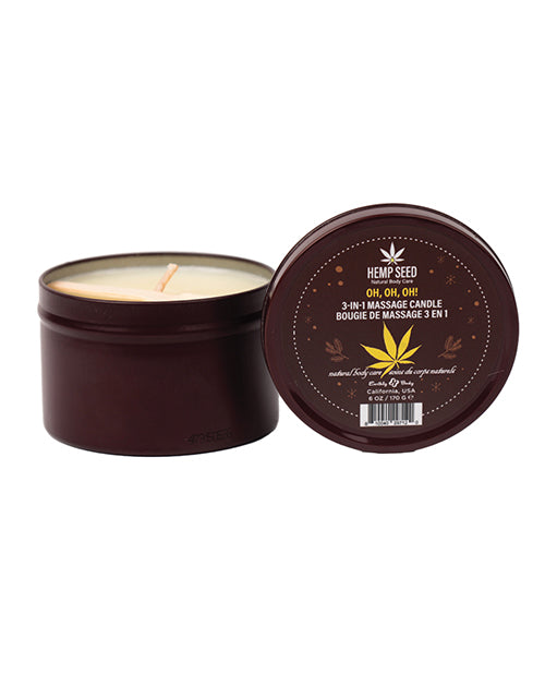 Earthly Body Holiday 3 in 1 Massage Candle 6 Oz Oh Oh Oh