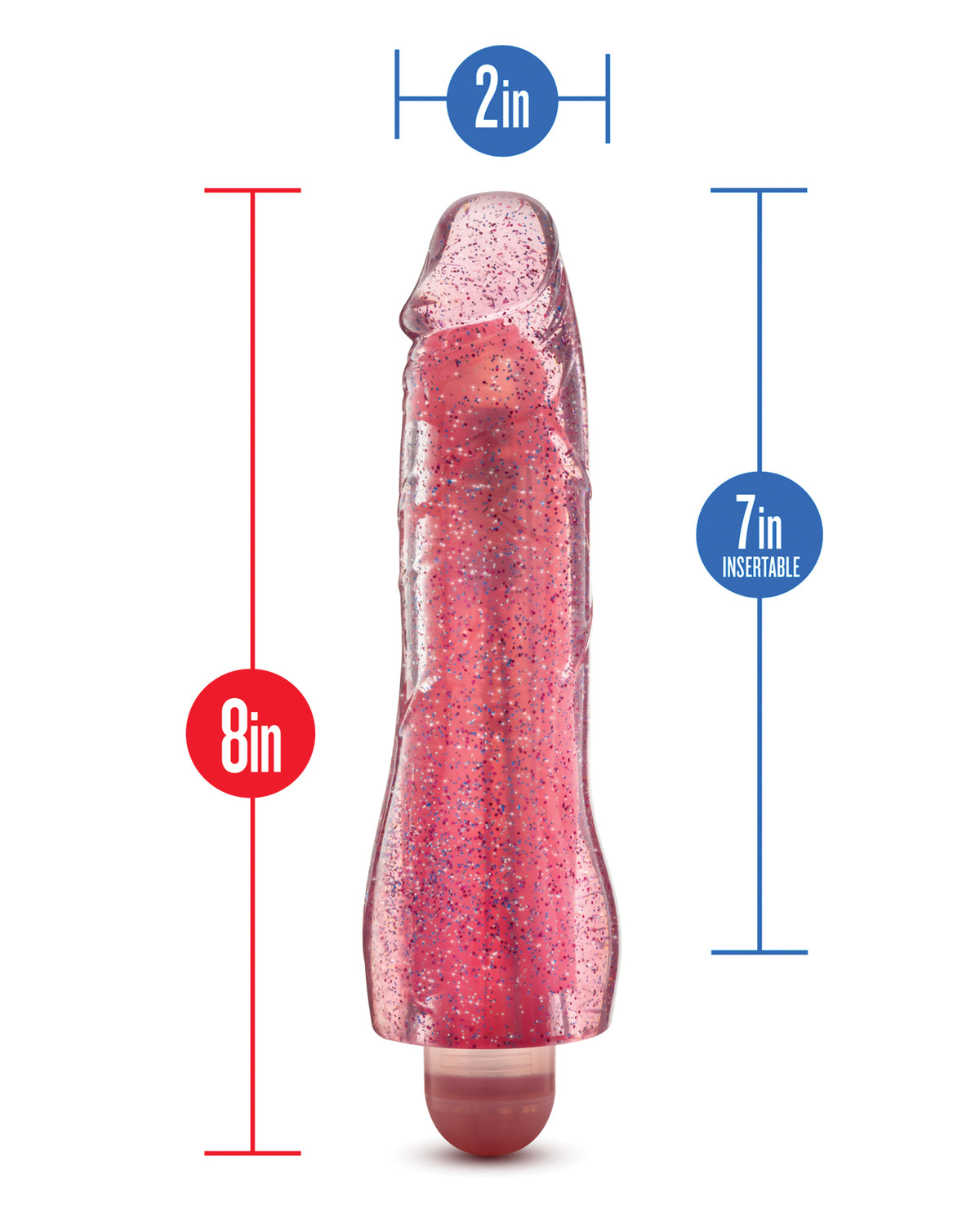 Blush Glow Dicks Glitter Vibrator Molly - Roze