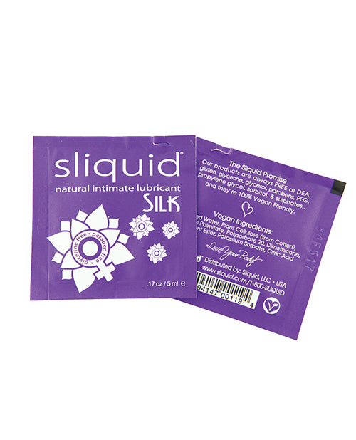 Sliquid Naturals Silk Water Based Lubricant Hybrid With Silicone 0.17 Oz Pillow
