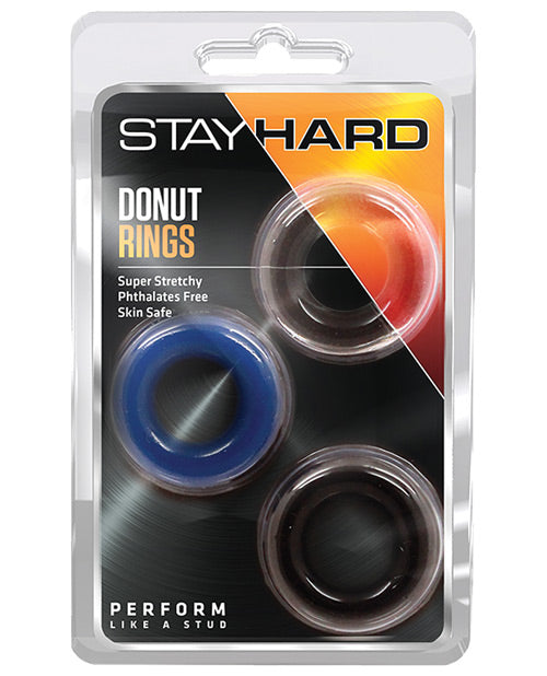 Blush Stay Hard Donut Rings 3 Pack Cock Rings For Endurance And Stamina
