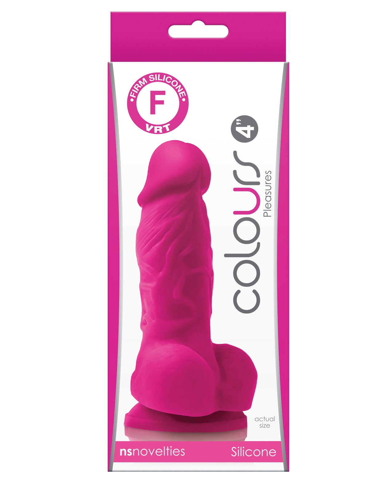 Colours Pleasures 4" Dildo med kugler og sugekop - Pink