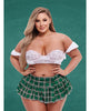 Cargue la imagen en el visor de la galería, Teacher's Pet Schoolgirl Bustier &amp; Skirt Green/White QN
