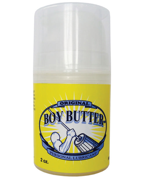 Boy Butter Lubricant Coconut Oil Based Formula 2 Oz Pump Travel Safe EZ Pump Clear On Contact Lasts As Long As Silicone
