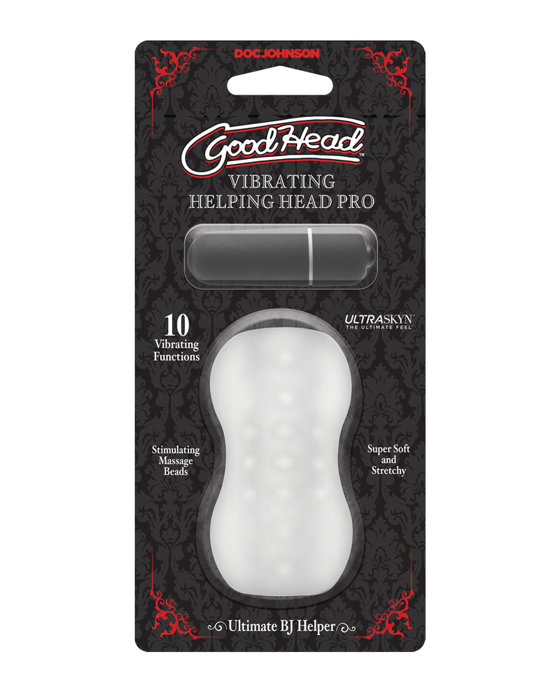 Load image into Gallery viewer, GoodHead Helping Head Pro Ultraskyn Vibrating Stroker Frost
