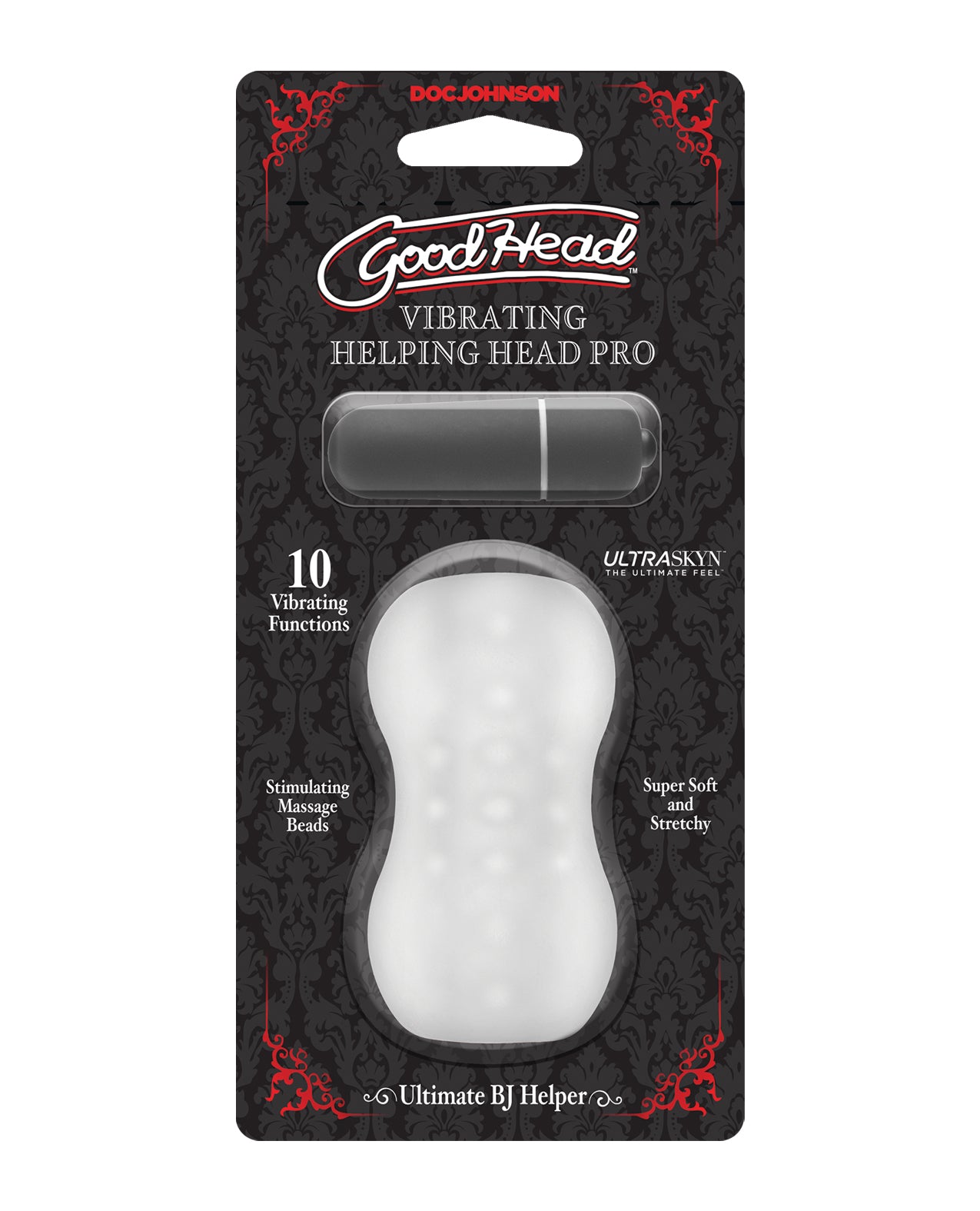 GoodHead Helping Head Pro Ultraskyn Vibrating Stroker Frost