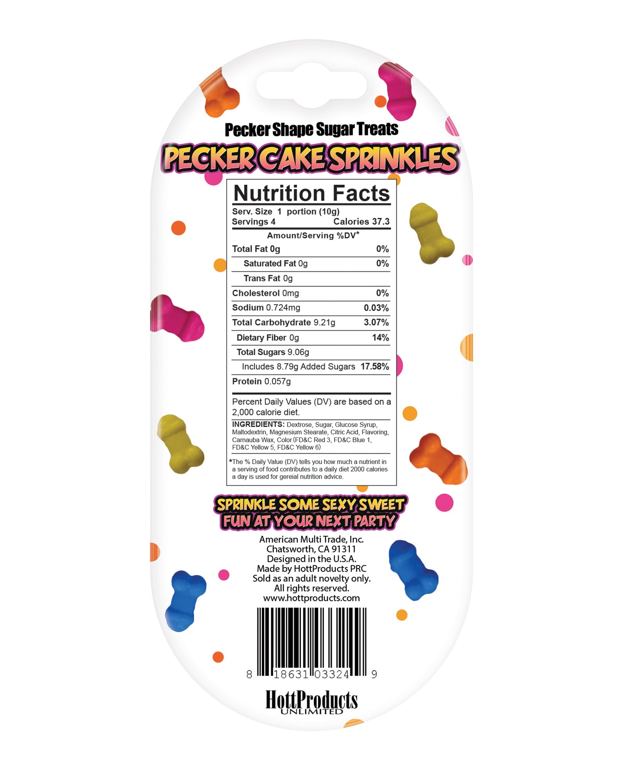 Pecker Cake Sprinkles Party Candy Edible Fun Toppers